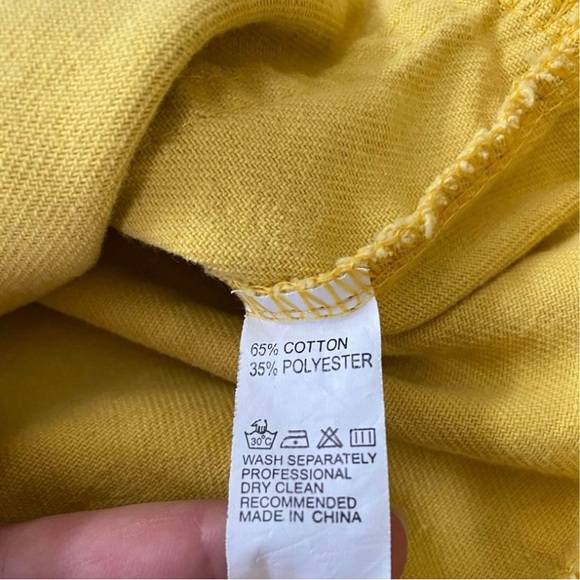 Women's Ripped Distressed Button-Up Denim Jacket Yellow Size XS - Picture 15 of 15